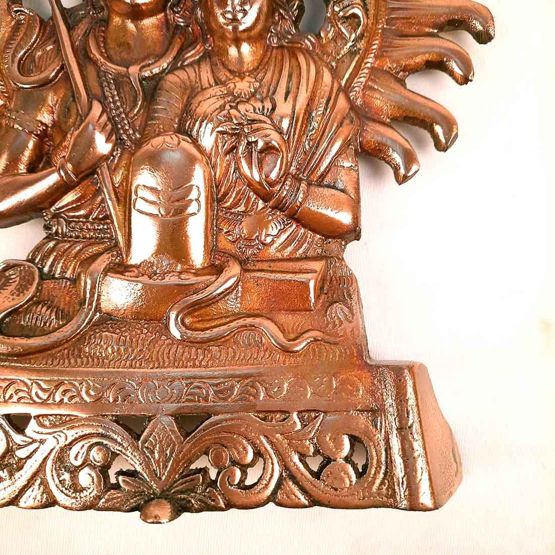 Shiv Parvati Wall Hanging - For Pooja, Temple & Office Decor - 11 Inch