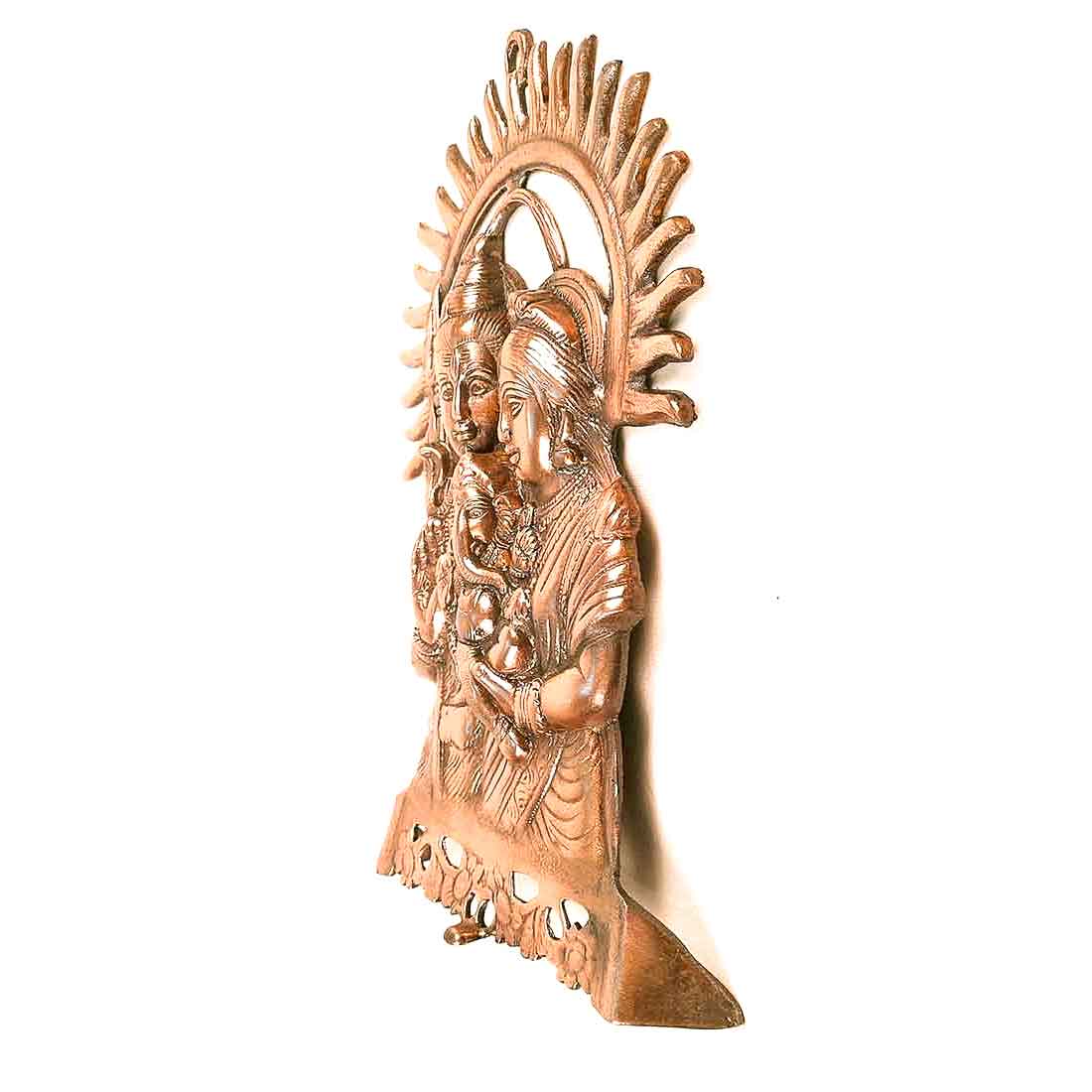 Shiva Parvati Ganesh Wall Hanging | Shiv Parivaar Wall Decor - For Pooja & Festivals - 15 Inch