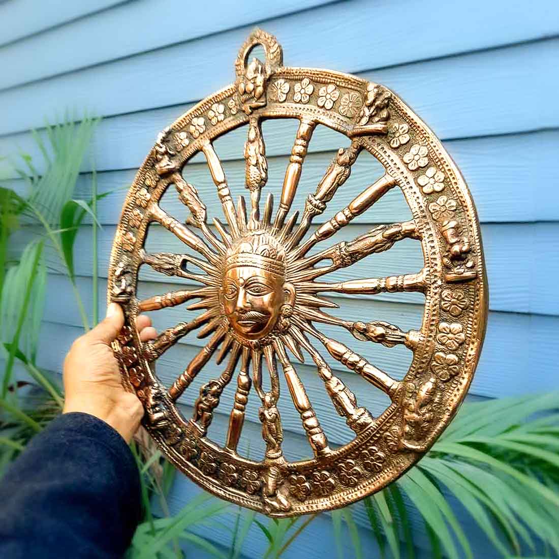 Sun Wall Hanging | Dashavatara Wall Showpiece - 15 Inch for Vastu and Gifts