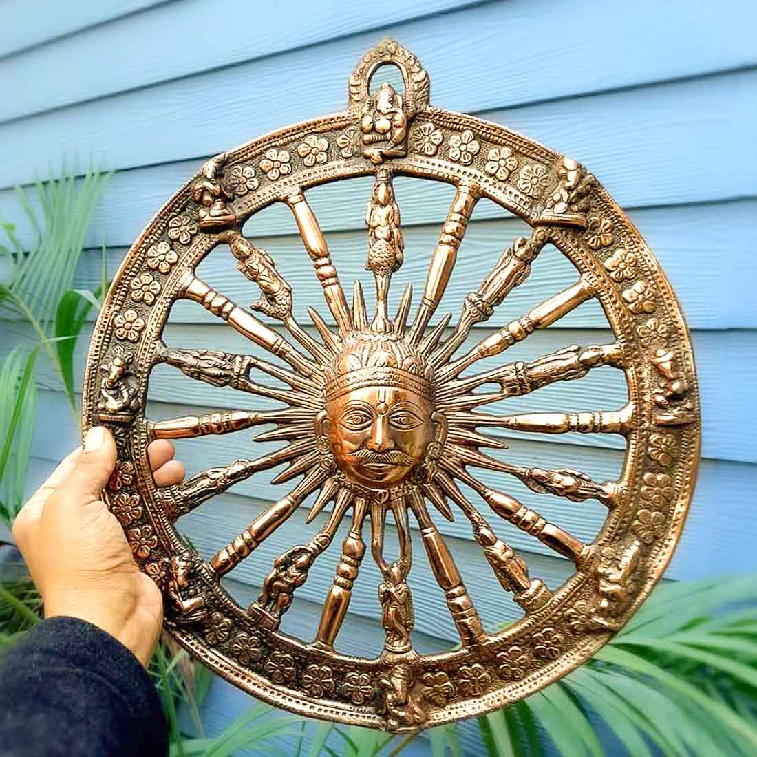 Sun Wall Hanging | Dashavatara Wall Showpiece - 15 Inch for Vastu and Gifts