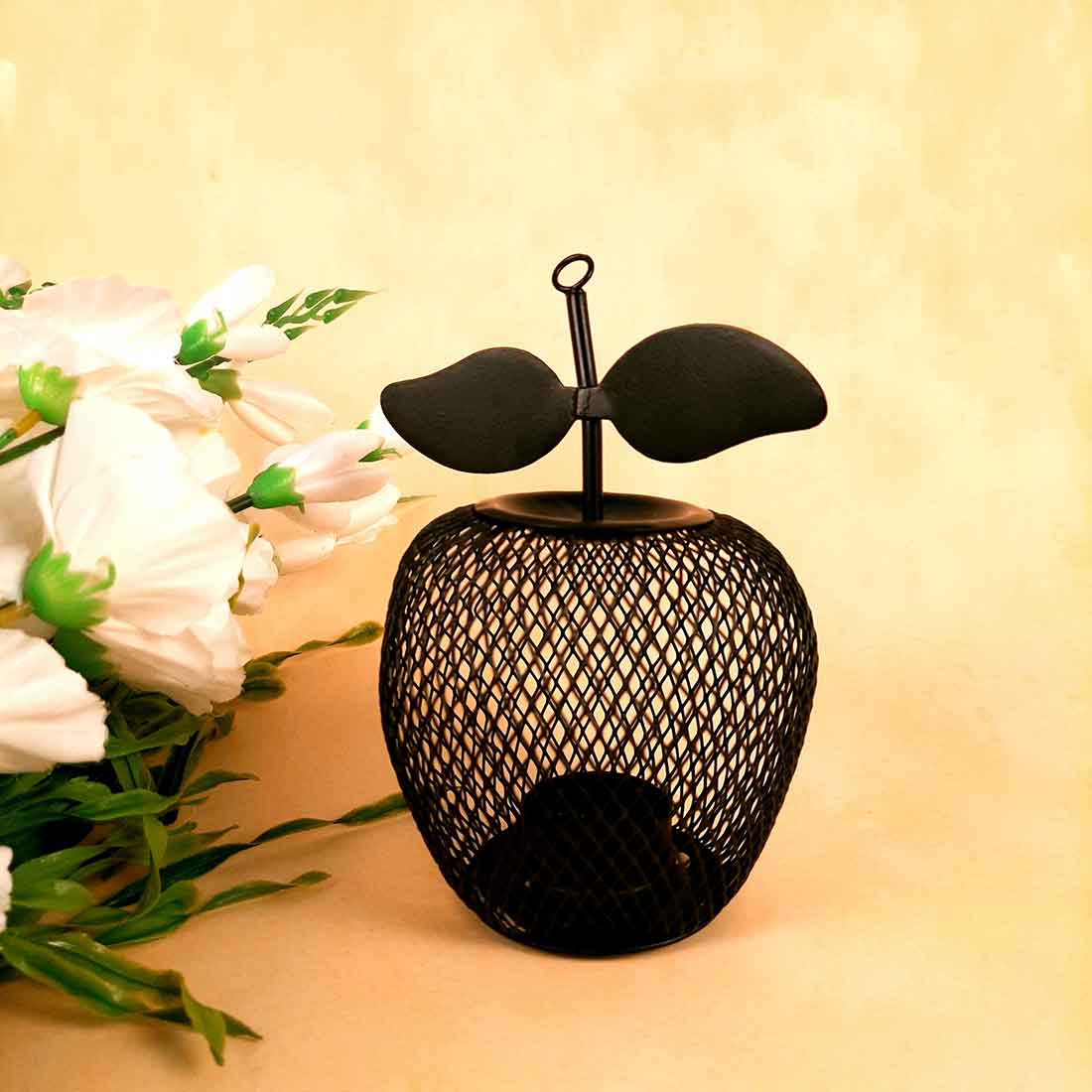 Candle Holder Stands - | Tea Light Holders With One Slots | Tea Light Candle Stand - Apple & Pear Design - For Home, Table, Living Room, Dining room, Bedroom Decor | For Diwali Decoration & Gifts - Set of 4