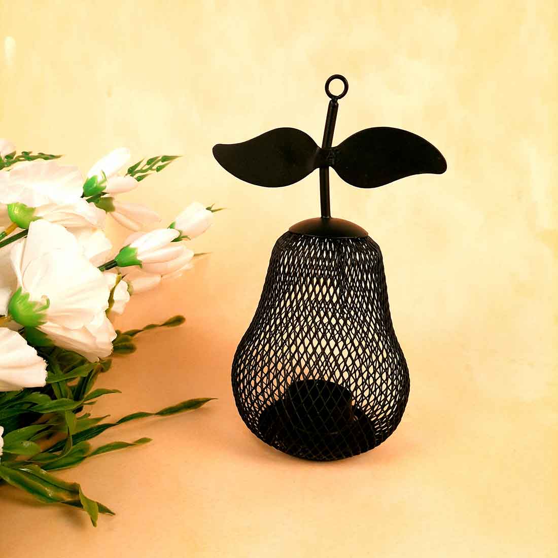 Candle Holder Stands - | Tea Light Holders With One Slots | Tea Light Candle Stand - Apple & Pear Design - For Home, Table, Living Room, Dining room, Bedroom Decor | For Diwali Decoration & Gifts - Set of 4