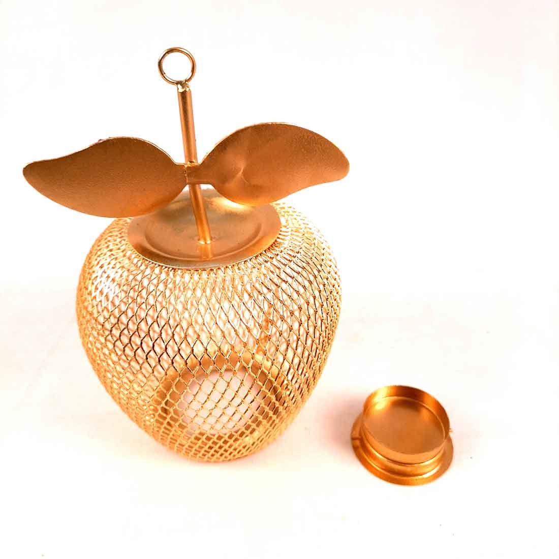 Tea Light Holder | Candle Holders Stand With One Slots | Tea Light Candle Stands - Apple Design - For Home, Table, Living Room, Dining room, Bedroom Decor | For Diwali Decoration & Gifts - 7 Inch