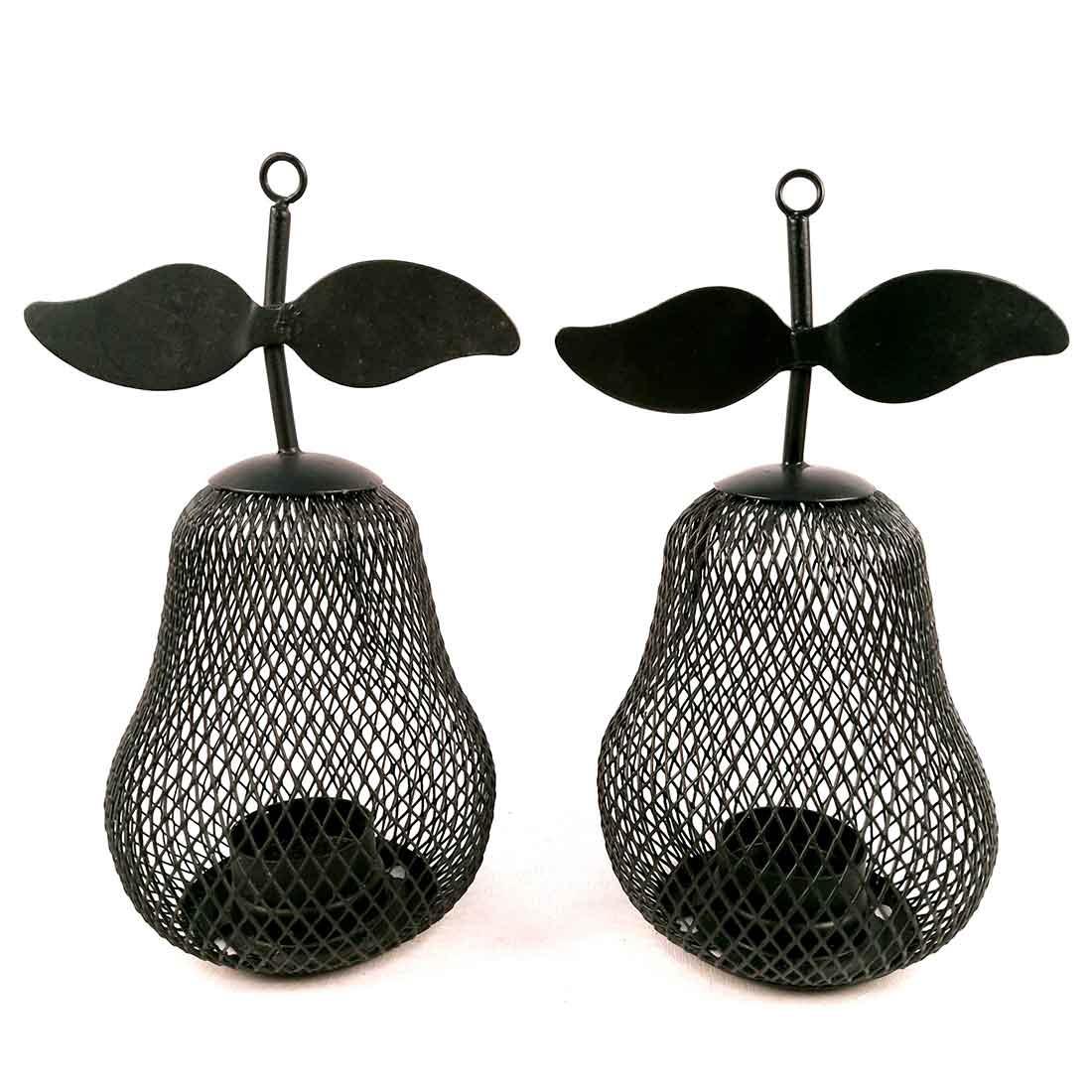 TeaLight Holder Antique | Candle Holders Stand With One Slots | Tea Light Candle Stands - PearDesign - For Home, Table, Living Room, Dining room, Bedroom Decor | For Festival Decoration & Gifts -  Set of 2