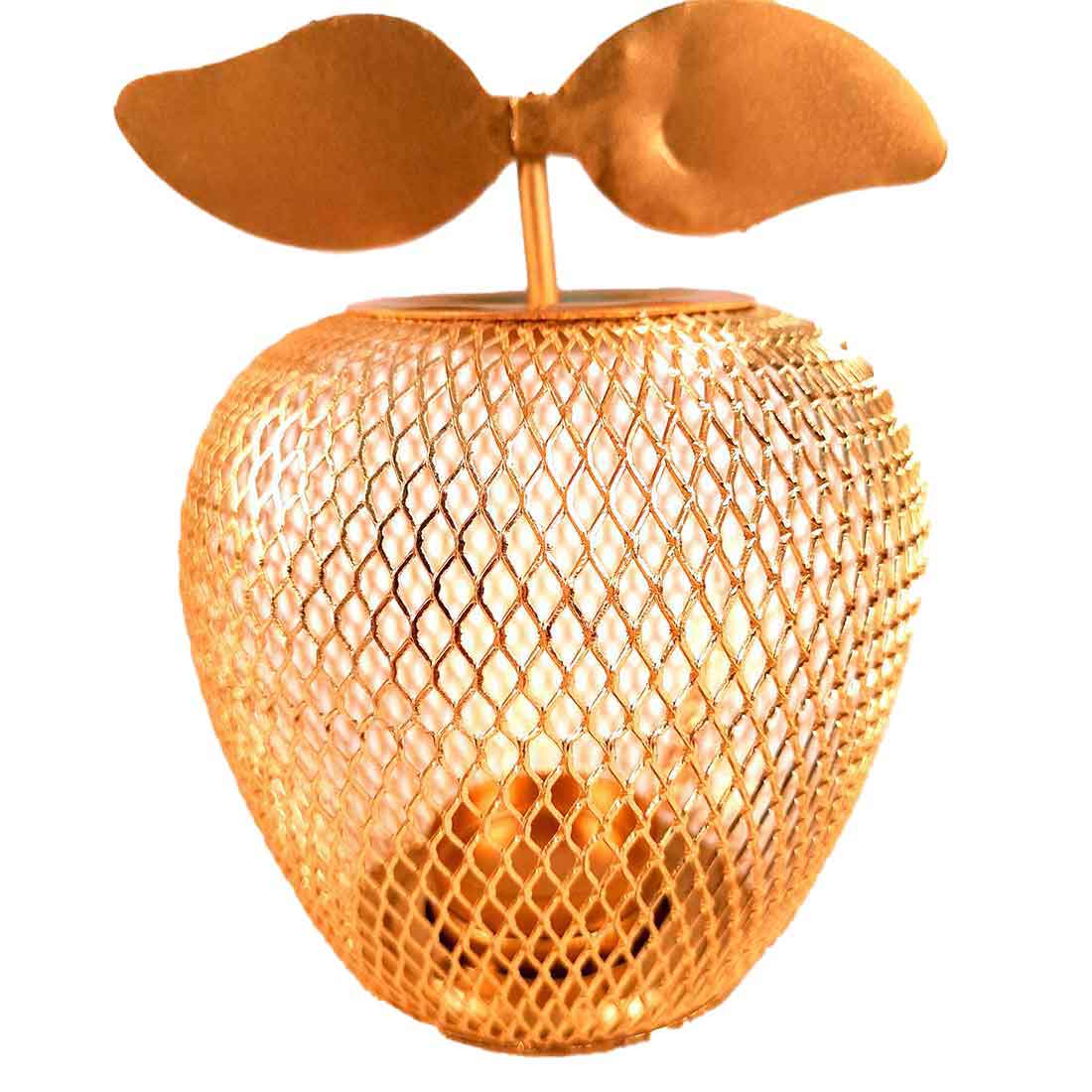 Tea Light Holder | Candle Holders Stand With One Slots | Tea Light Candle Stands - Apple Design - For Home, Table, Living Room, Dining room, Bedroom Decor | For Diwali Decoration & Gifts - 7 Inch