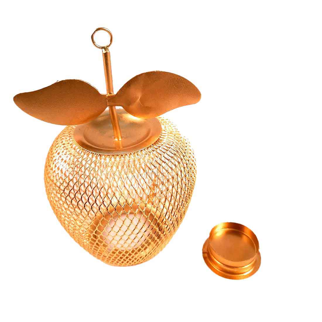 Tea Light Holder | Candle Holders Stand With One Slots | Tea Light Candle Stands - Apple Design - For Home, Table, Living Room, Dining room, Bedroom Decor | For Diwali Decoration & Gifts - 7 Inch