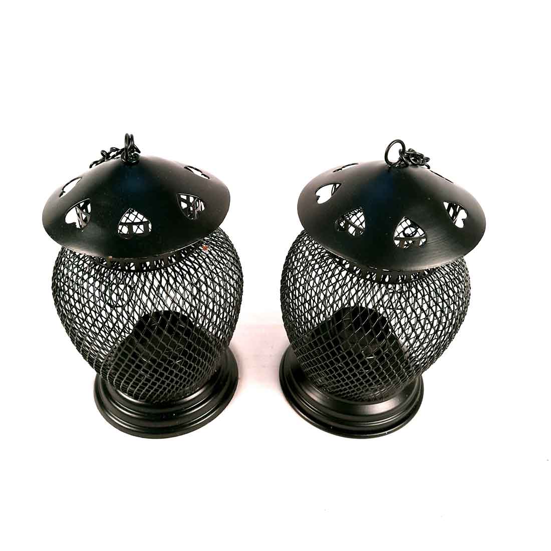 TeaLight Holder Hanging | Candle Holders Stand Wall Mount | Tea Light Candle Stands - Metal - For Home, Table, Living Room, Dining room, Bedroom Decor | For Festival Decoration & Gifts -Set of 2