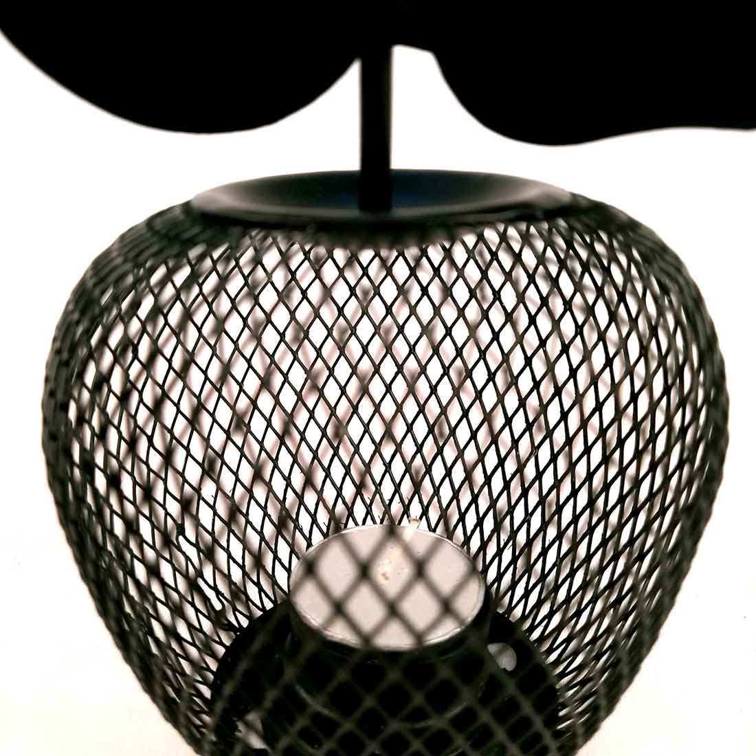 TeaLight Holder | Candle Holders Stand With One Slots | Tea Light Candle Stands - Apple Deisgn - For Home, Table, Living Room, Dining room, Bedroom Decor | For Diwali Decoration & Gifts