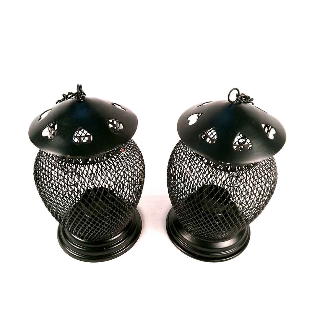 TeaLight Holder Hanging | Candle Holders Stand Wall Mount | Tea Light Candle Stands - Metal - For Home, Table, Living Room, Dining room, Bedroom Decor | For Festival Decoration & Gifts -Set of 2