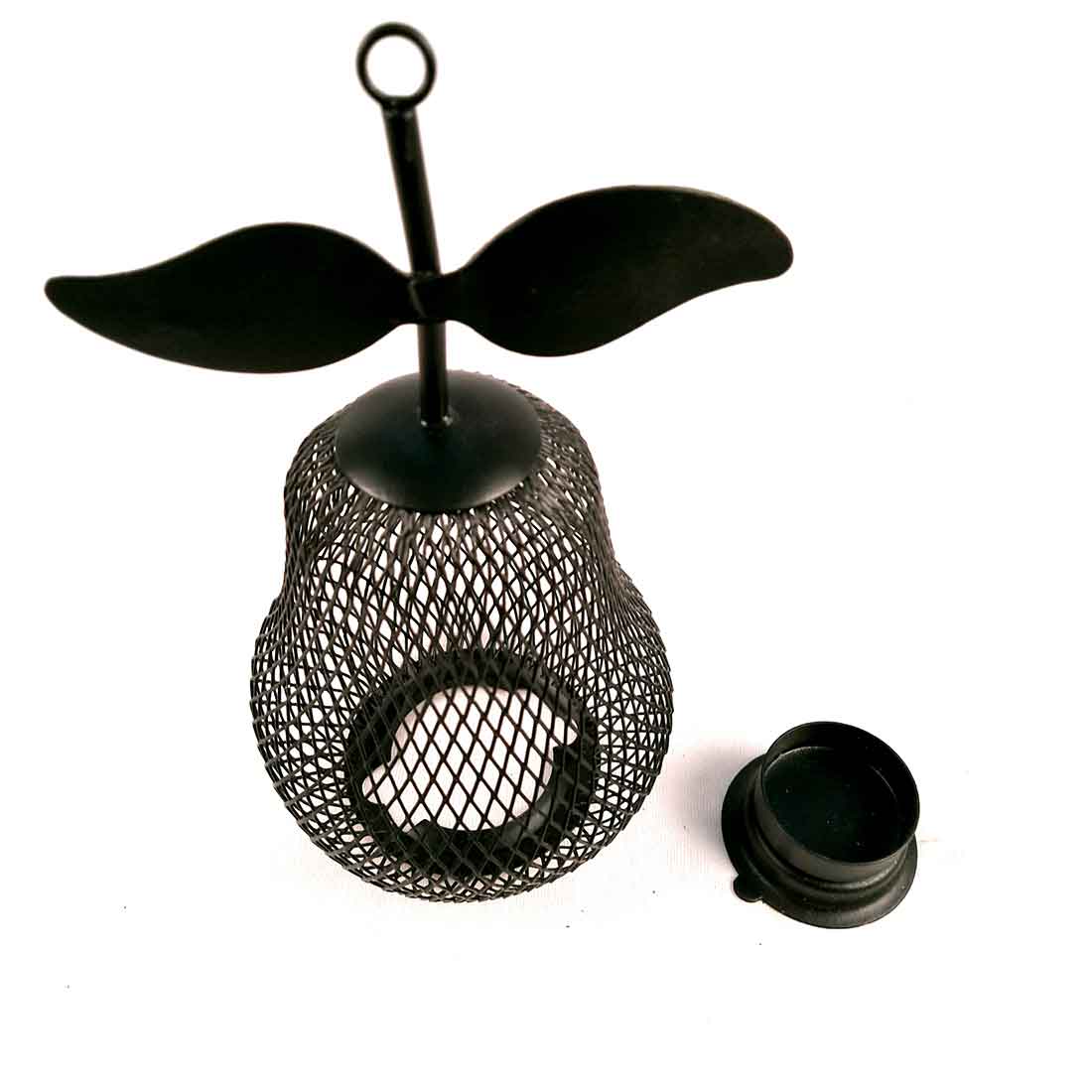 Candle Holder Stands | TeaLight Holders With One Slots | Tea Light Candle Stand - Pear Design - For Home, Table, Living Room, Dining room, Bedroom Decor | For Diwali Decoration & Gifts - 8 Inch