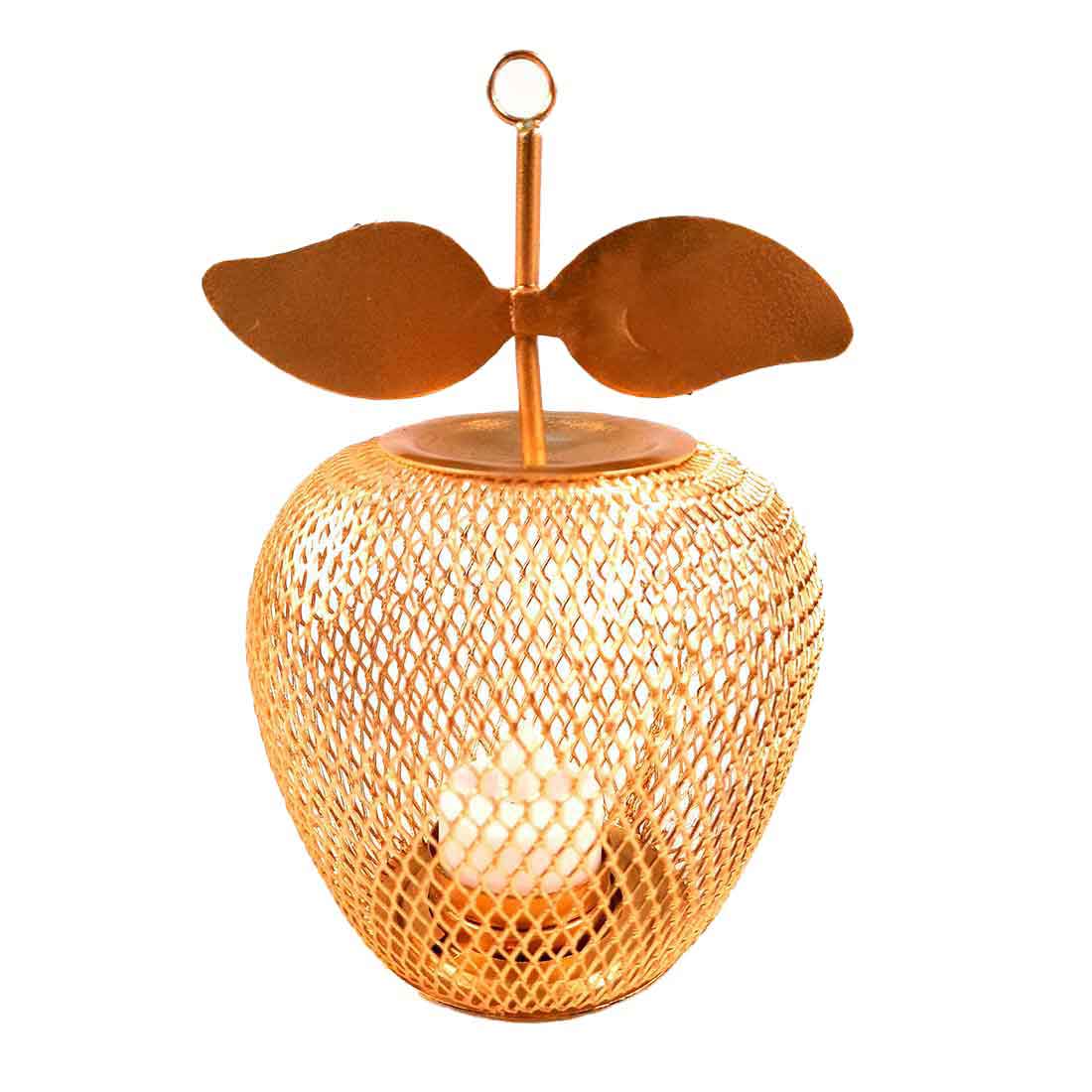 Tea Light Holder | Candle Holders Stand With One Slots | Tea Light Candle Stands - Apple Design - For Home, Table, Living Room, Dining room, Bedroom Decor | For Diwali Decoration & Gifts - 7 Inch
