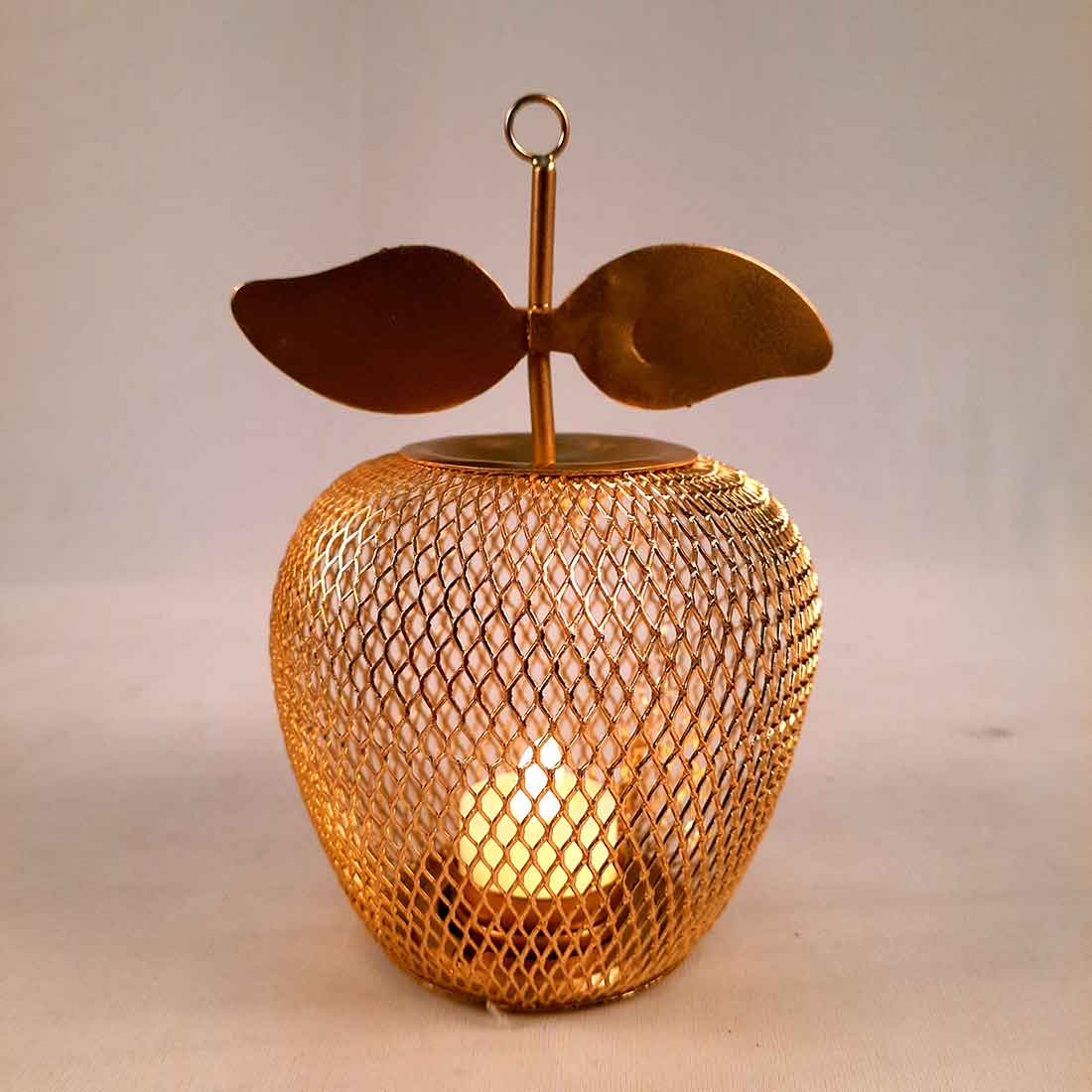 Tea Light Holder | Candle Holders Stand With One Slots  | Tea Light Candle Stands - Apple Design - For Home, Table, Living Room, Dining room, Bedroom Decor | For Diwali Decoration & Gifts - 7 Inch