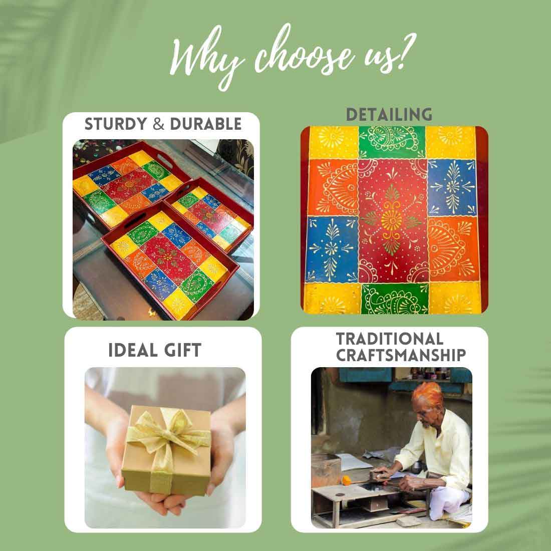 Snack Serving Platter Set of 3 - For Serving & Gift - 14 Inch - ApkaMart