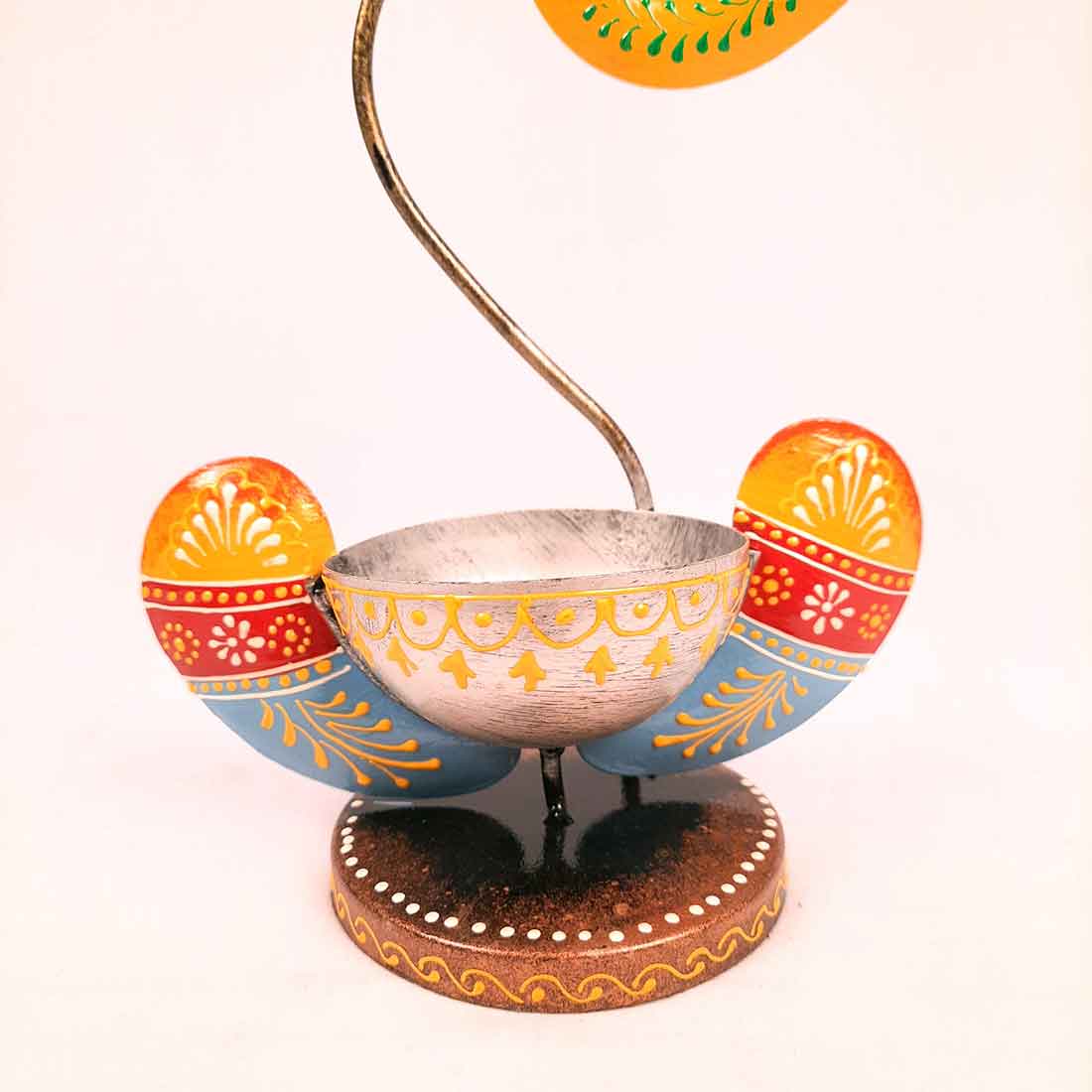 Tea Light Holder Antique | Candle Holders Stand With One Slots | Tea Light Candle Stands - Ganesha Design - For Home, Table, Living Room, Dining room, Bedroom Decor | For Festival Decoration & Gifts - 10 Inch