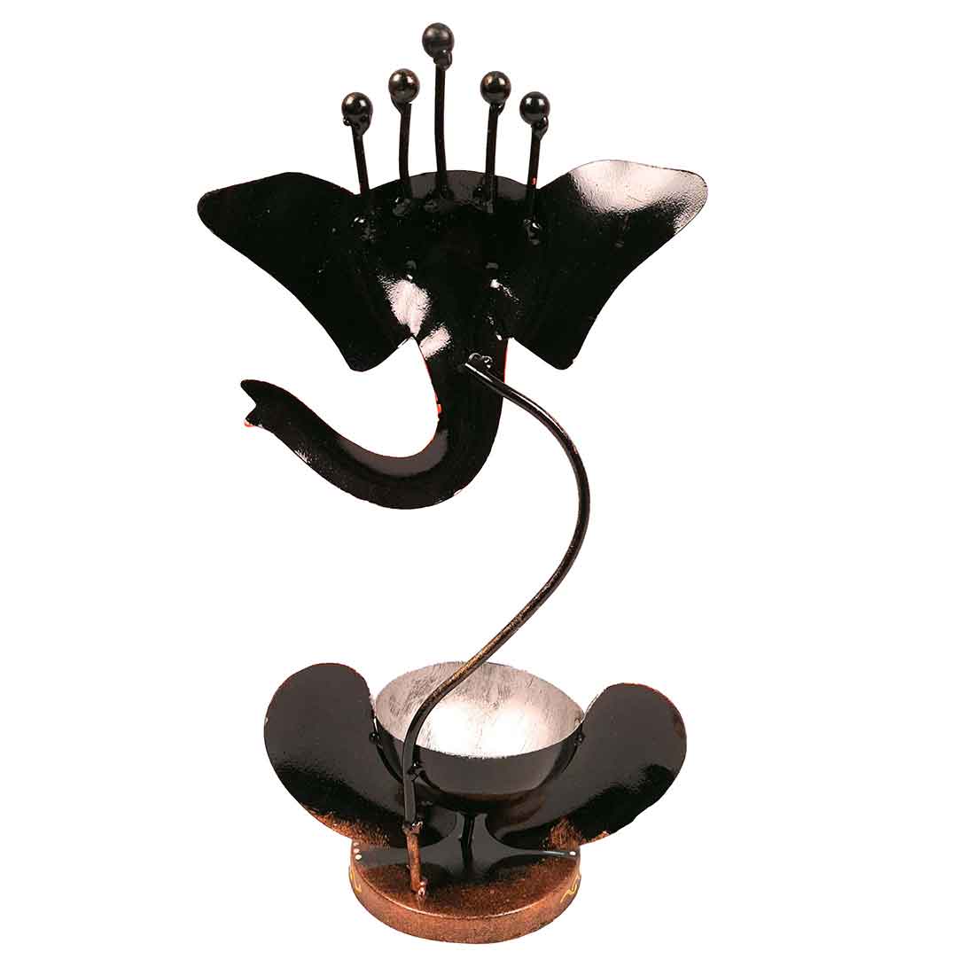 Tea Light Holder Antique | Candle Holders Stand With One Slots | Tea Light Candle Stands - Ganesha Design - For Home, Table, Living Room, Dining room, Bedroom Decor | For Festival Decoration & Gifts - 10 Inch