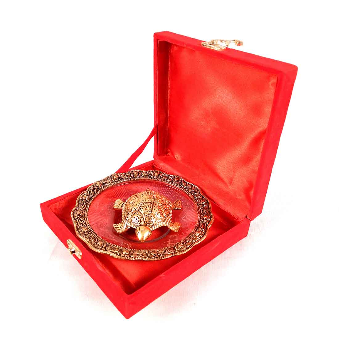 Fengshui Tortoise On Plate Showpiece - Good Luck Turtle -  6 Inch - Vastu Gift for Career, Luck and Home Decoration