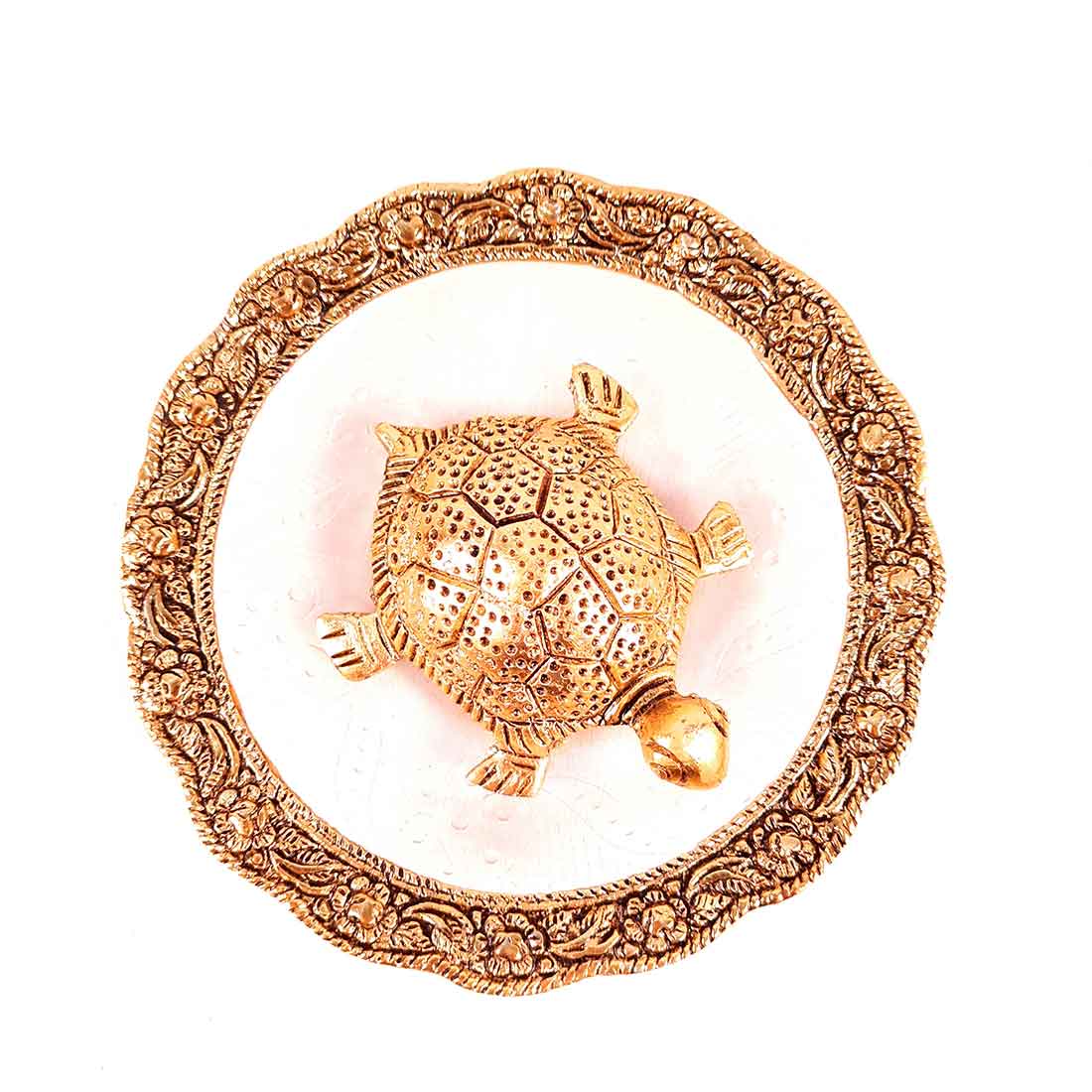 Fengshui Tortoise On Plate Showpiece - Good Luck Turtle -  6 Inch - Vastu Gift for Career, Luck and Home Decoration