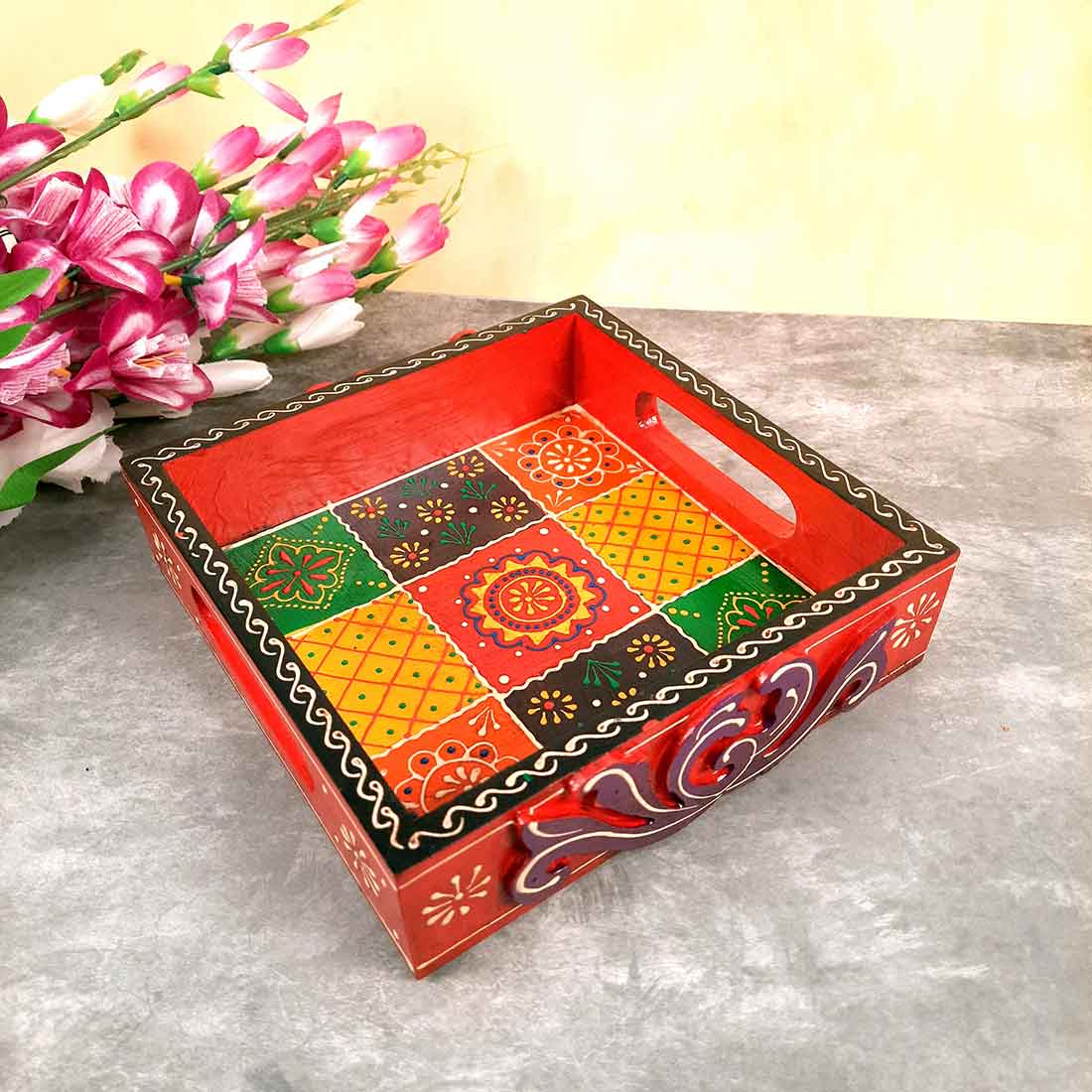 Wooden Tray for Decoration - 8 Inch - ApkaMart