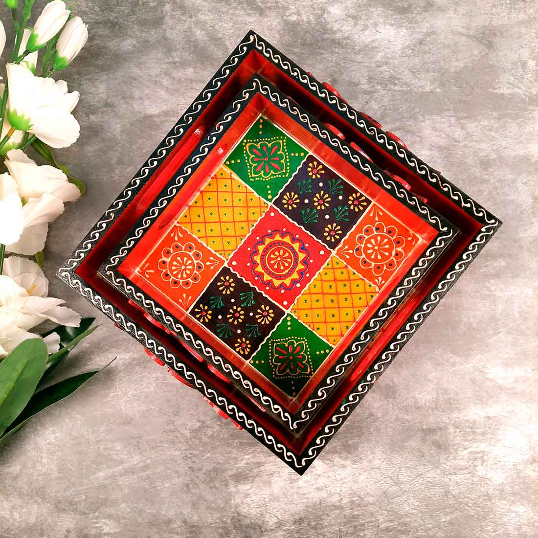 Wooden Tray Set of 2 - Apkamart