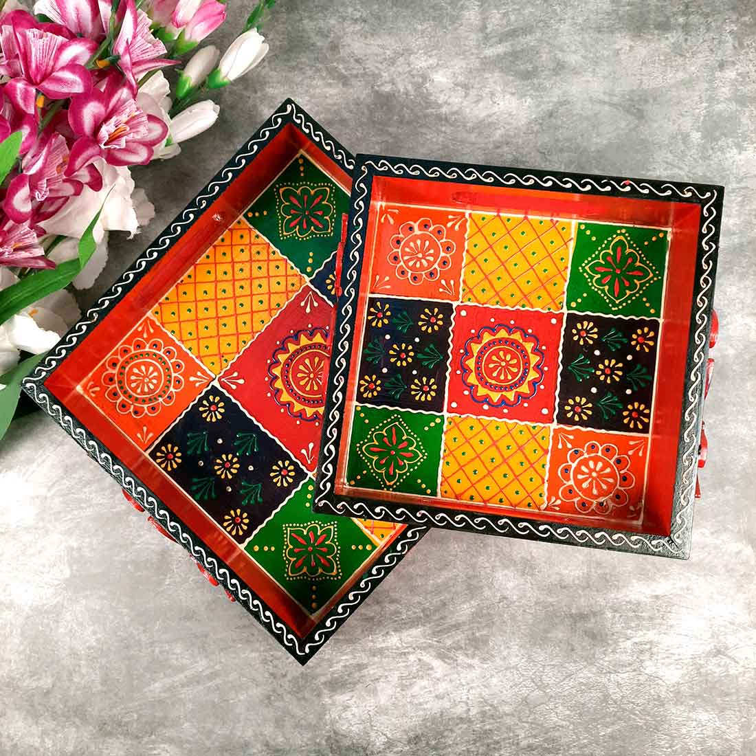 Wooden Tray Set of 2 - Apkamart