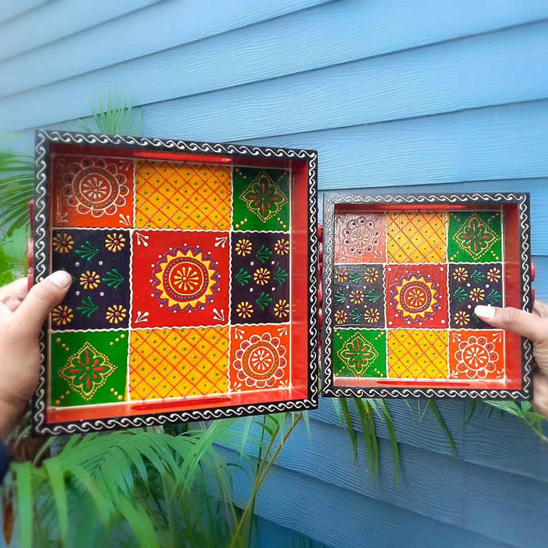 Wooden Tray Set of 2 - Apkamart