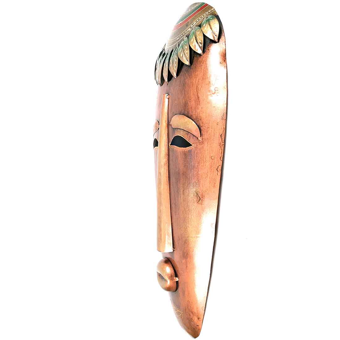 Tribal Face Wall Masks Hanging | Village Man & Woman Faces Hangings - for Home Entrance, Living Room, Door Decor, Hall-Way, Balcony Decoration & Gift - 21 Inch - Apkamart