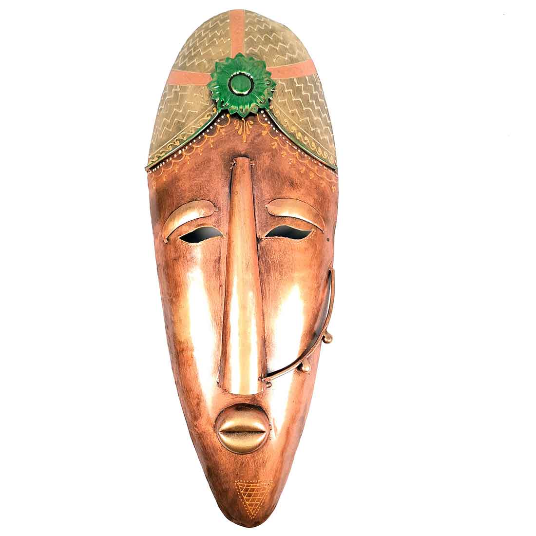 Tribal Women Mask Wall Hanging - 21 Inch - Apkamart