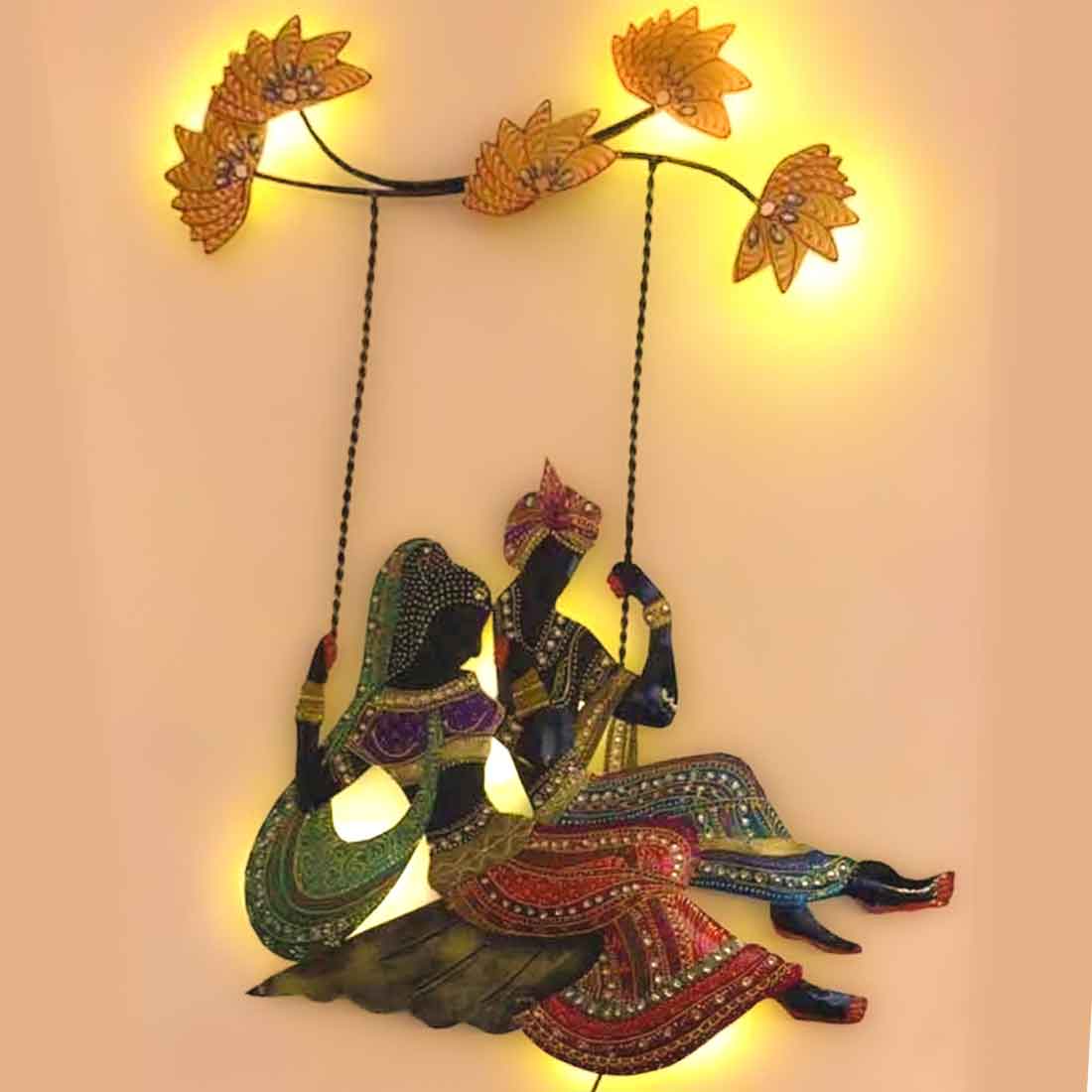 Radha Krisha Wall Art - LED Wall hanging for Living Room & Home Decor - 29 Inch - ApkaMart