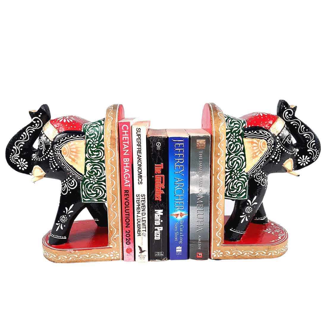 Elephant Design - Bookend for Office Decor - Book Shelf & Home Decor - 9 Inch - ApkaMart