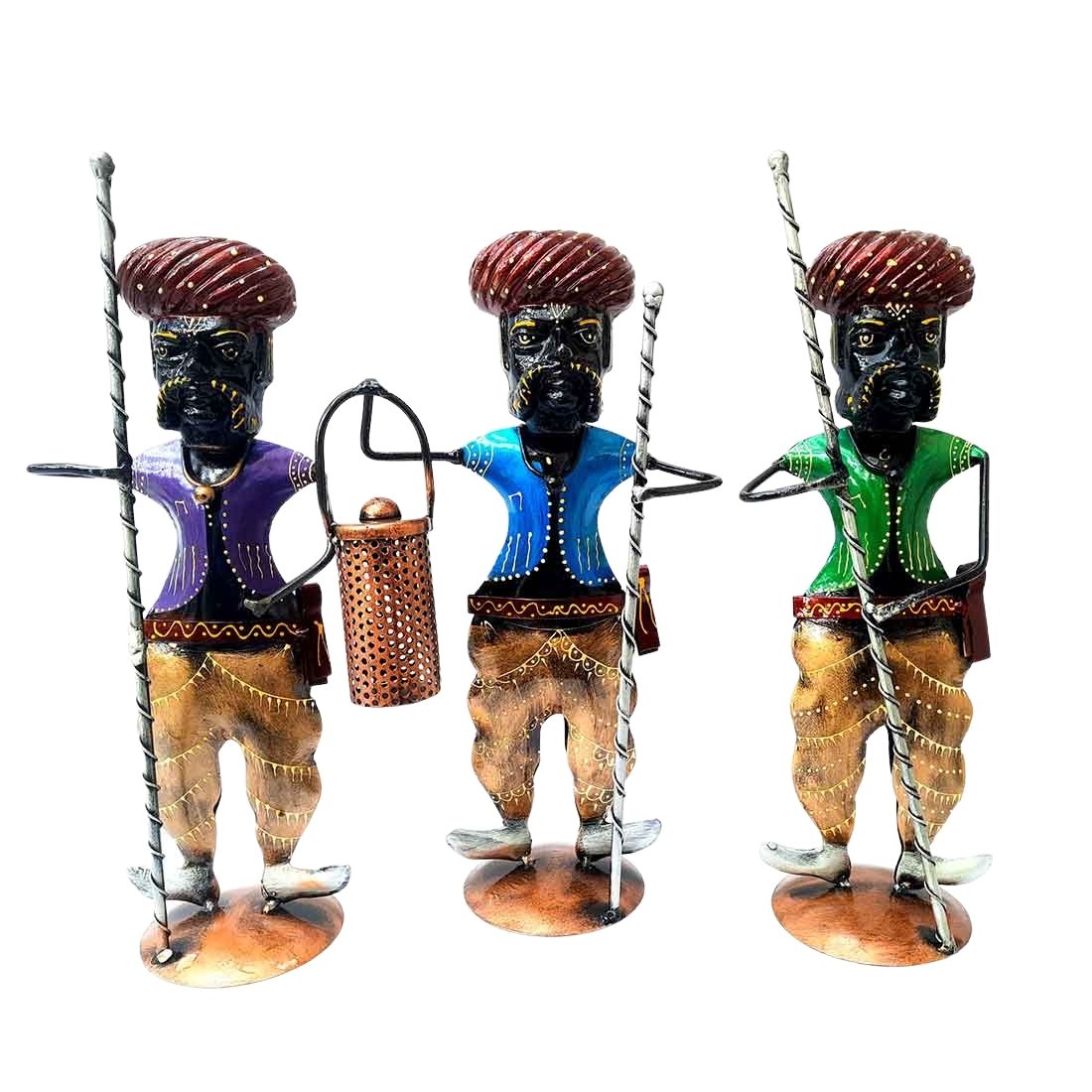 Village Men - Human Figurine - Unique Showpiece for Living Room - 15 Inch-Set of 3 - ApkaMart