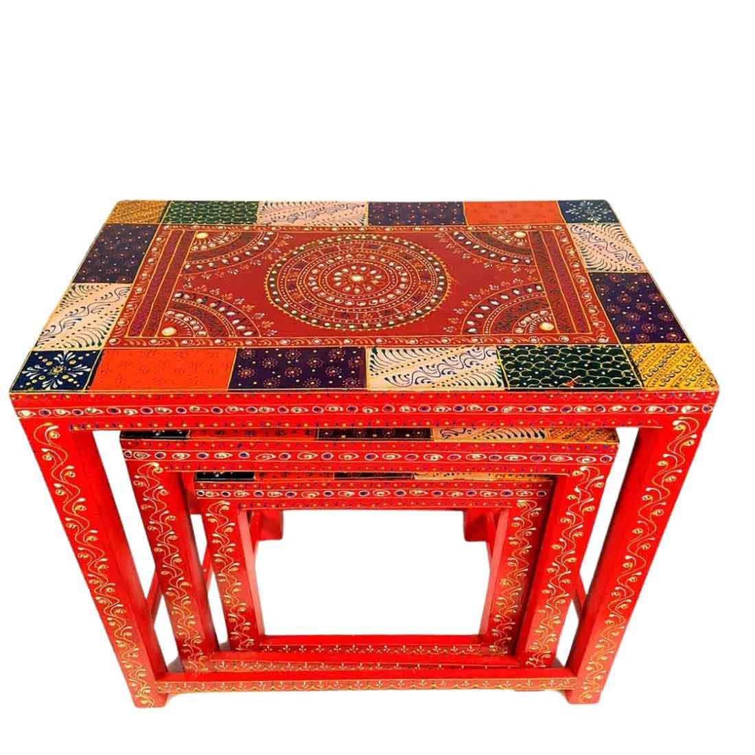 Corner Table | End Tables for Living Room - for  Interiors Decor - Set of 3 - ApkaMart