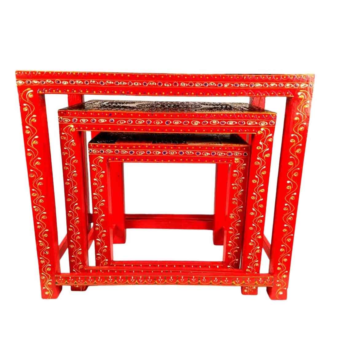 Corner Table | End Tables for Living Room - for  Interiors Decor - Set of 3 - ApkaMart