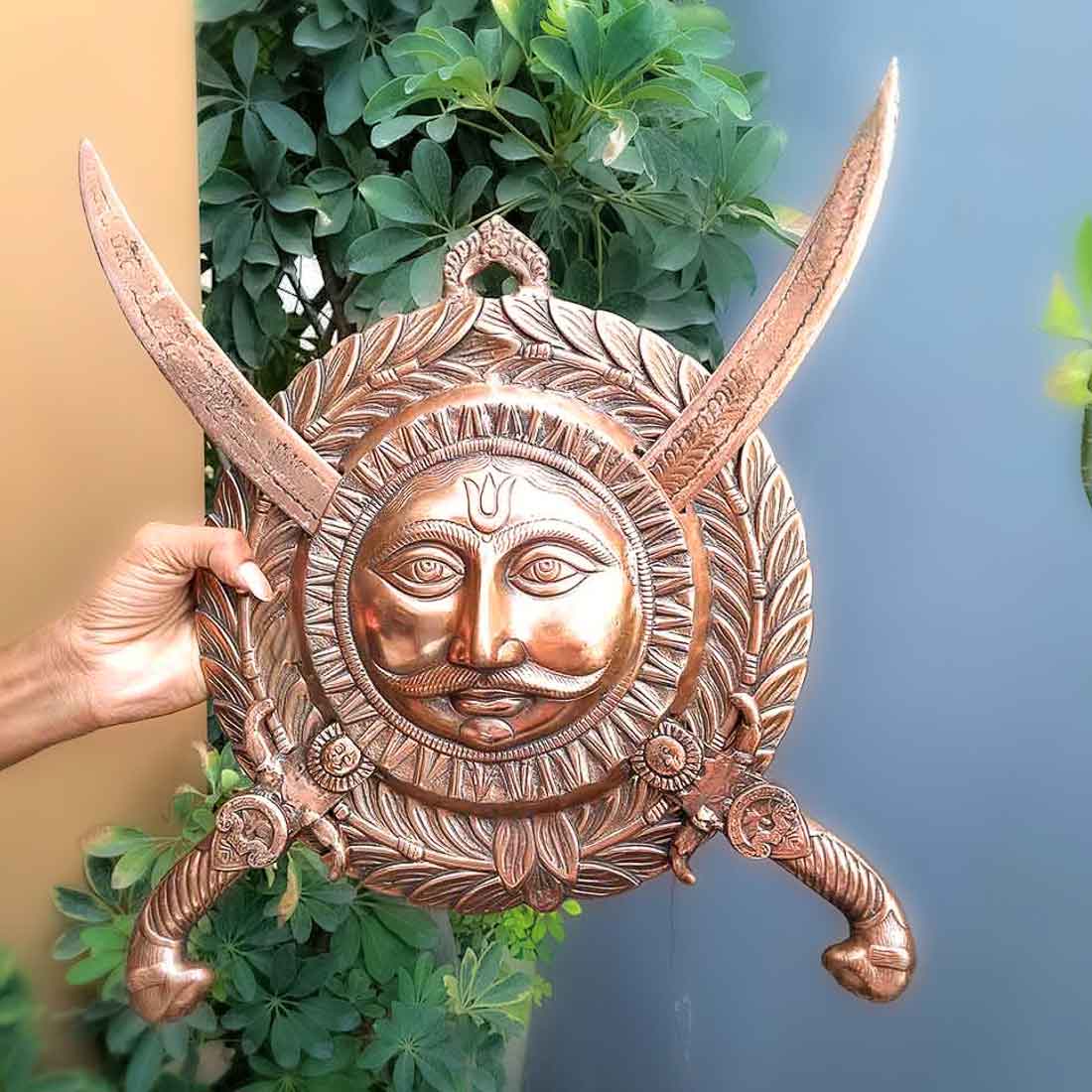 Dhal Talwar Set - Sun Design - For Wall Décor - 17 Inch - ApkaMart