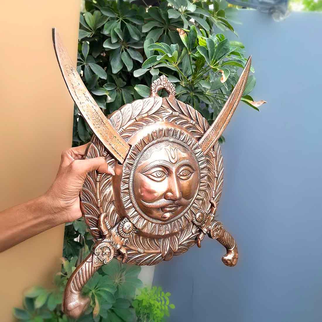 Dhal Talwar Set - Sun Design - For Wall Décor - 17 Inch - ApkaMart