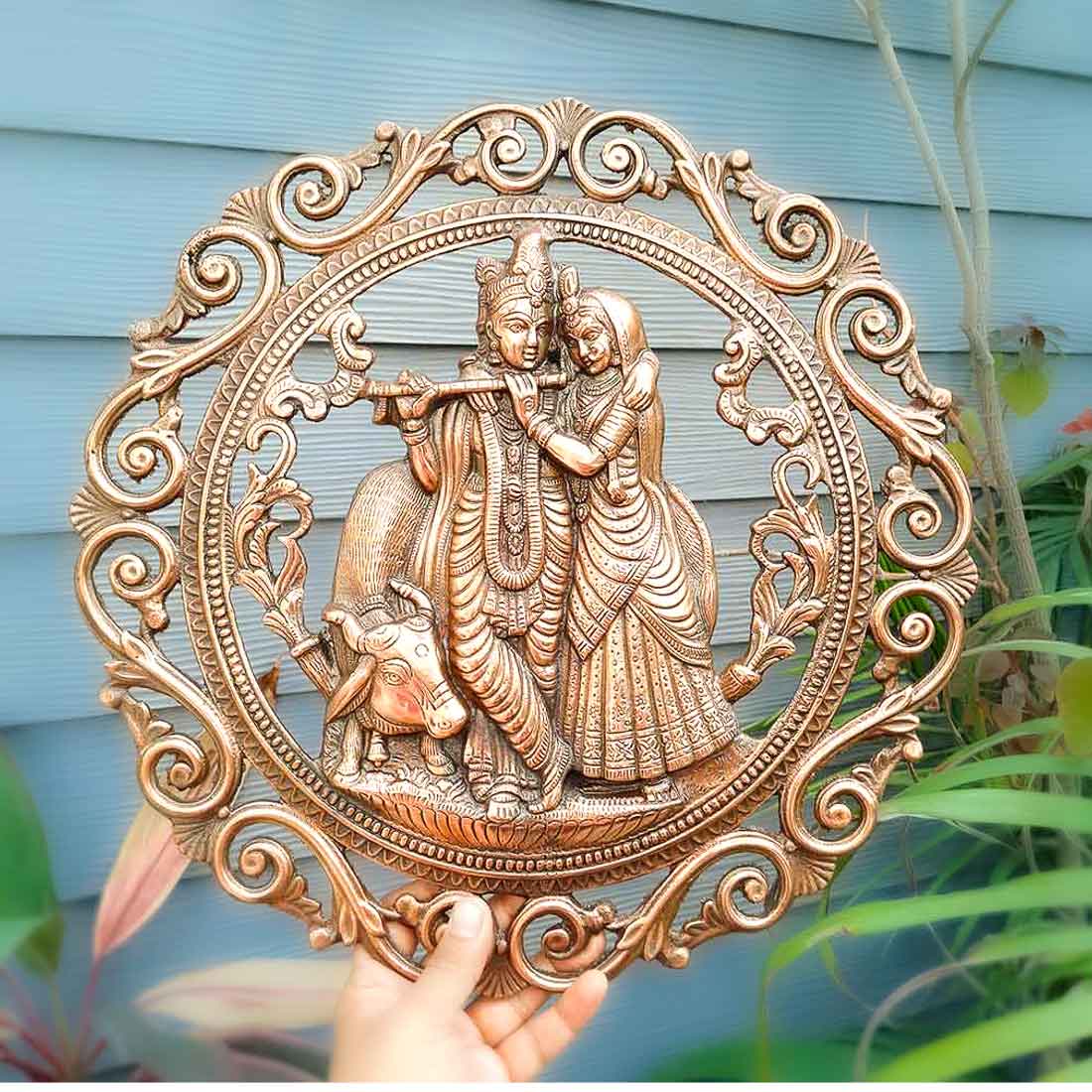 Radha Krishna Wall Hanging - for Home, Temple & Gifts -16 Inch - ApkaMart
