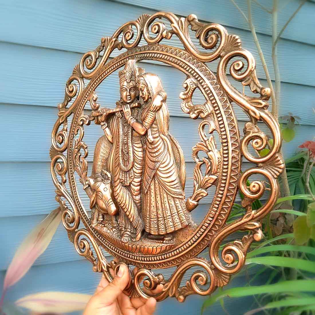 Radha Krishna Wall Hanging - for Home, Temple & Gifts -16 Inch - ApkaMart