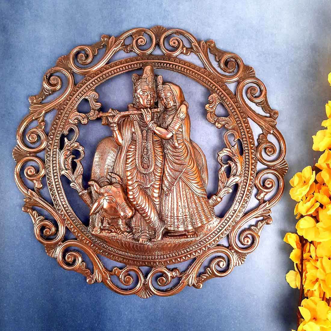 Radha Krishna Wall Hanging - for Home, Temple & Gifts -16 Inch - ApkaMart