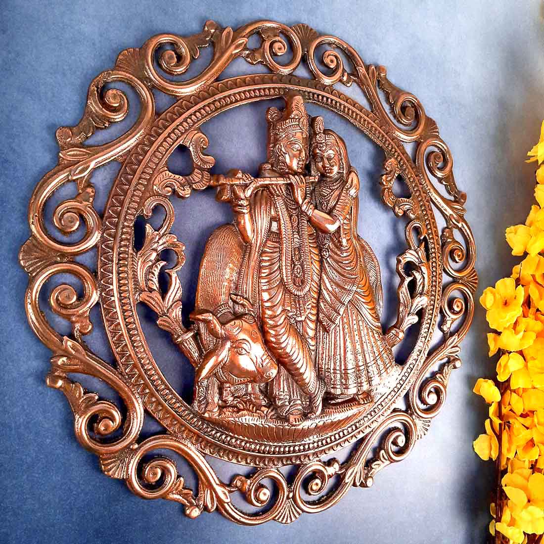 Radha Krishna Wall Hanging - for Home, Temple & Gifts -16 Inch - ApkaMart