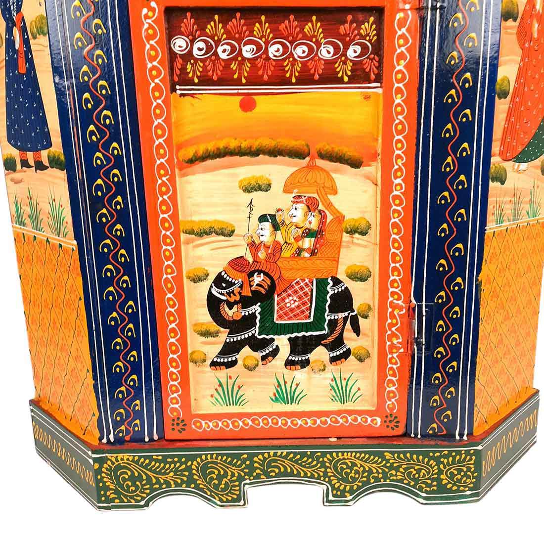 Almirah Corner Rack With Two Drawers | Wooden Cabinet Cum Storage Drawer - for Home, Living Room Decor, Corner Decoration & Gifts - 30 Inch