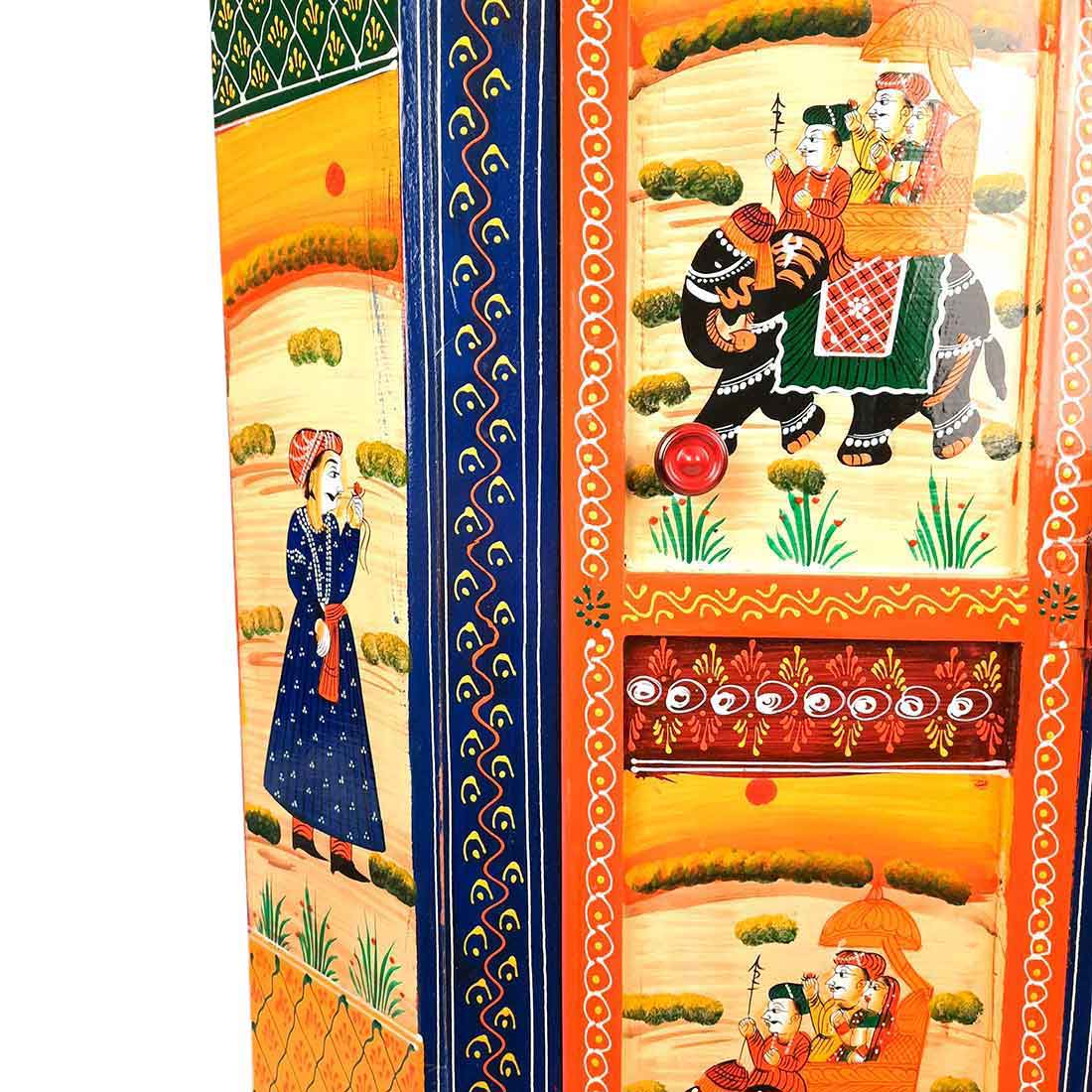 Almirah Corner Rack With Two Drawers | Wooden Cabinet Cum Storage Drawer - for Home, Living Room Decor, Corner Decoration & Gifts - 30 Inch