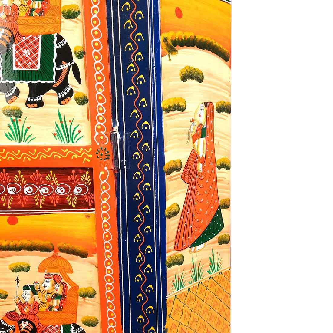 Almirah Corner Rack With Two Drawers | Wooden Cabinet Cum Storage Drawer - for Home, Living Room Decor, Corner Decoration & Gifts - 30 Inch