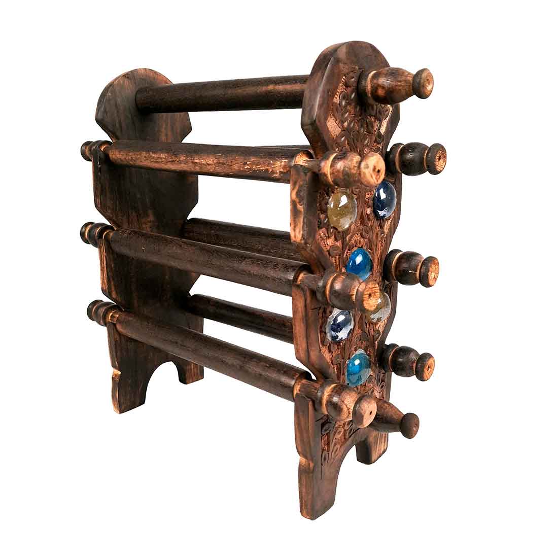 Wooden Bangle Stand | Jewelry Organizer - for Bangles & Dressing table - 6 Rod -11 Inch