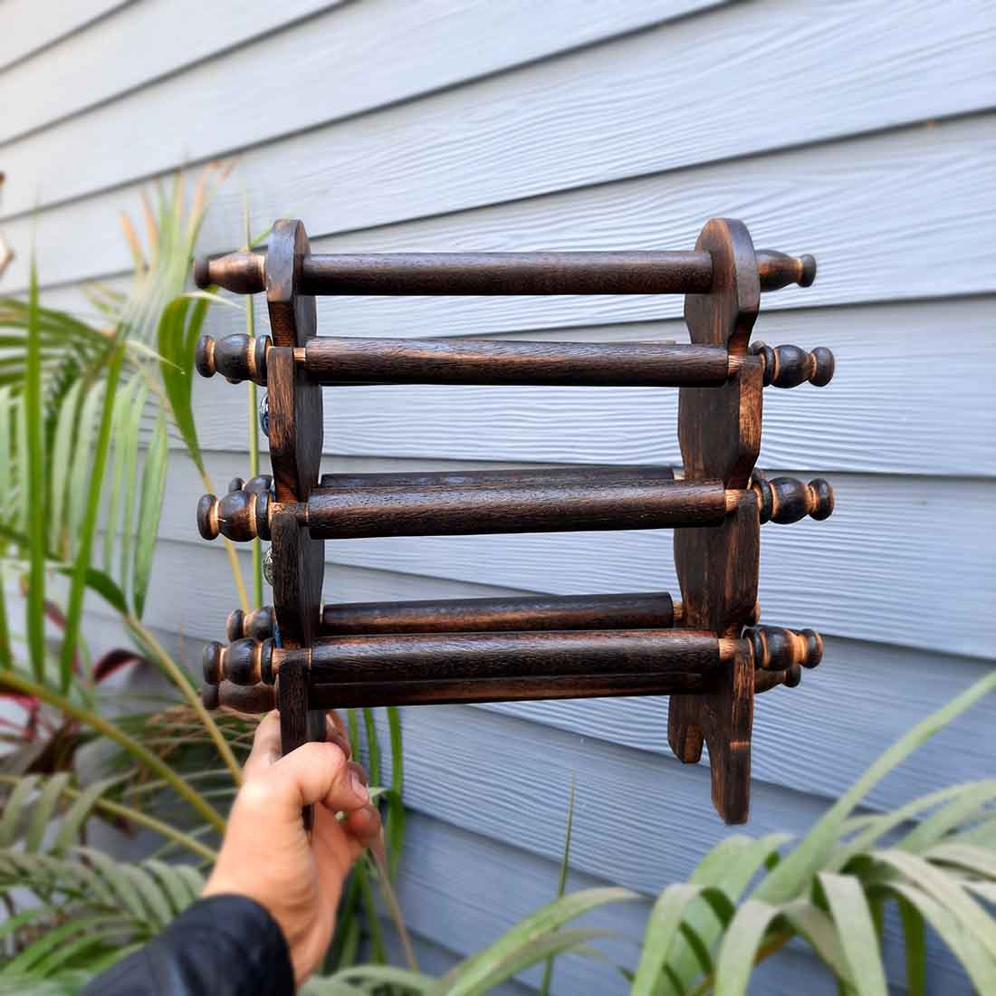 Wooden Bangle Stand | Jewelry Organizer - for Bangles & Dressing table - 6 Rod -11 Inch