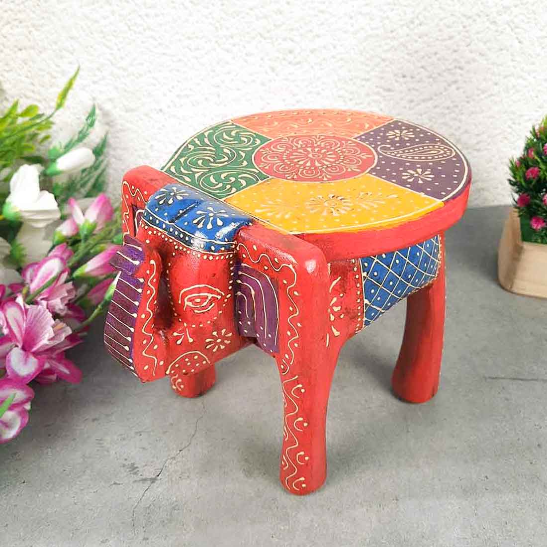 Antique Elephant Showpiece - For Table Decor & Living Room Decor - 8 Inch