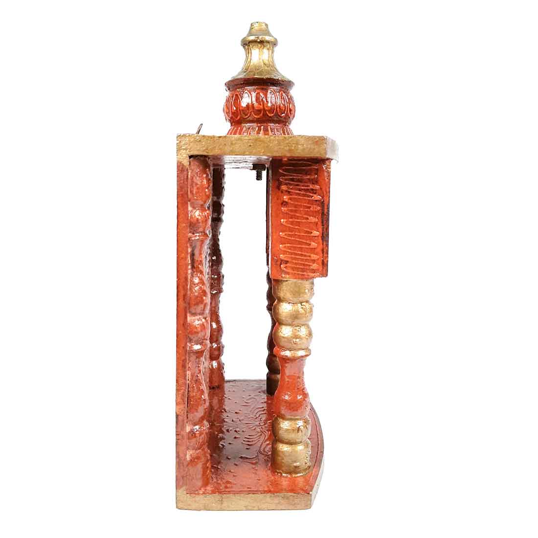 Home Temple for Worship | Puja Mandir Wooden |  Pooja Stand / Unit Wall Hanging With Detachable Gumbad – For Home, Ghar, Office & Shop  - 11 Inch