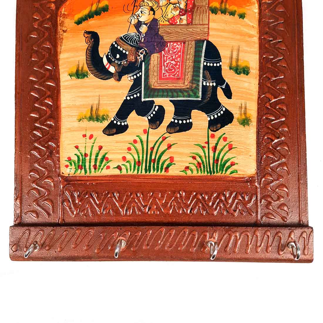 Key Holder Stands | Wooden Keys Hook Wall Hangers | Keys Organizer - For Home, Entrance, Office Decor & Gifts - 12 Inch (4 Hooks)