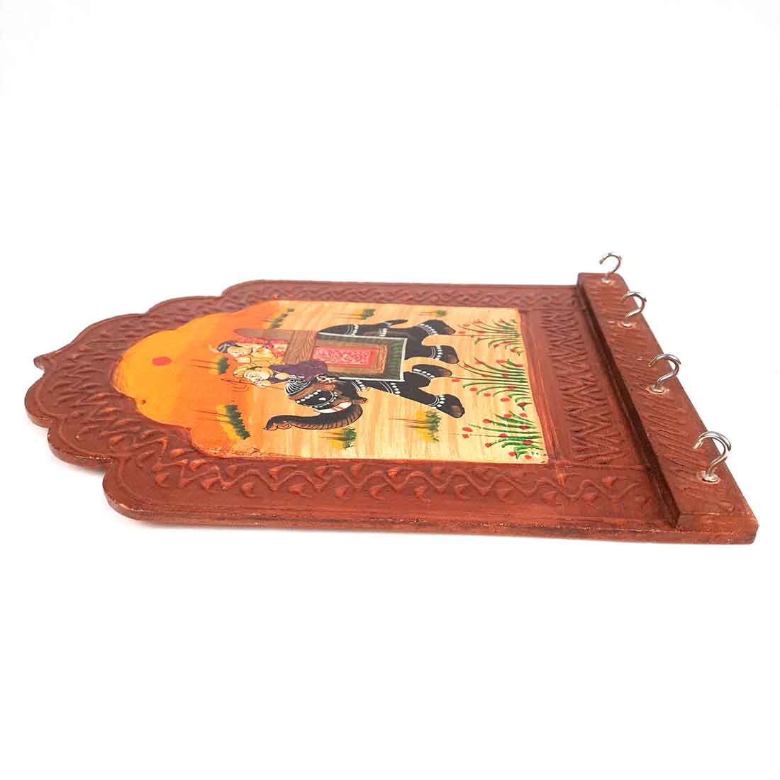 Key Holder Stands | Wooden Keys Hook Wall Hangers | Keys Organizer - For Home, Entrance, Office Decor & Gifts - 12 Inch (4 Hooks)