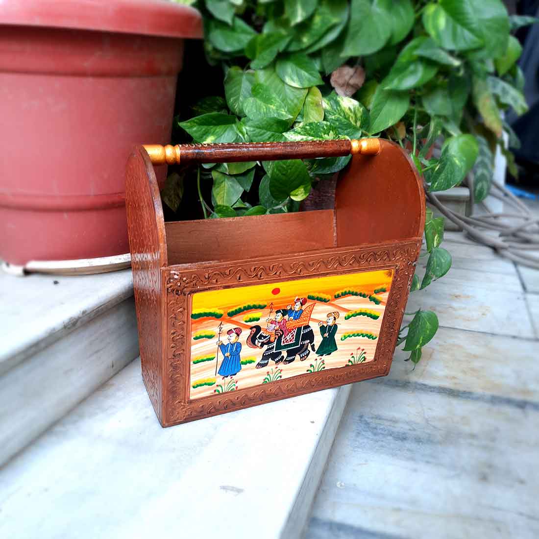 Magazine Holder | Newspaper Stand Holders| Wooden Books Organizer - For Home Decor, Living Room, Table & Desk Organising, Office & Gifts - 12 Inch