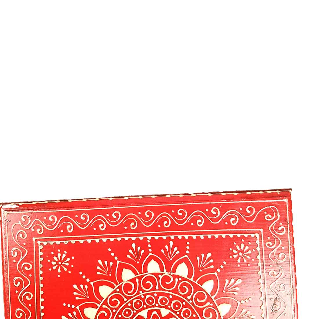 Puja Chowki Bajot | Wooden Chauki - For Pooja & Gifts - 8,10 & 12 Inch - Set of 3 - Apkamart #Style_Design 1