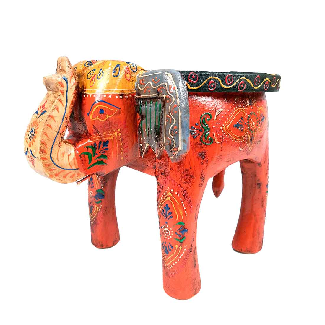 Elephant Showpiece - Stool Design | Elephant Table Showpiece - For Placing Small Pots & Tea Lights - For Home, Living Room Decor & Gifts - 8 Inch - Apkamart #Style_Design 2